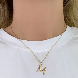 letter m hanger in verguld sterlingzilver - My Letter