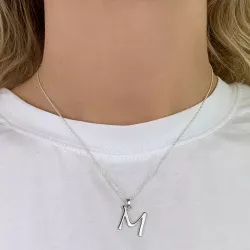 letter m hanger in zilver