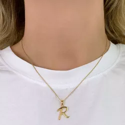 letter r hanger in verguld sterlingzilver