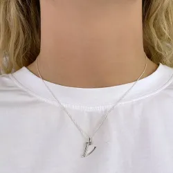 letter v hanger in zilver - My Letter