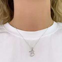 letter b hanger in zilver