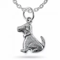 Honden ketting in zilver met hanger in zilver