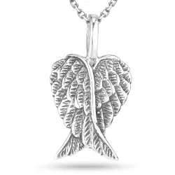 vleugel ketting in zilver met hanger in zilver