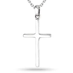 kruis ketting in zilver met hanger in zilver