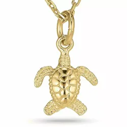 Schildpad ketting in verguld sterlingzilver met hanger in verguld sterlingzilver