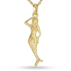 zeemeermin ketting in verguld sterlingzilver met hanger in verguld sterlingzilver