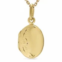 ovaal ketting in verguld sterlingzilver met medaillon in verguld sterlingzilver