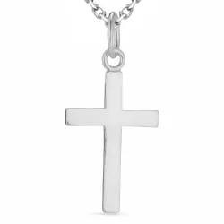 kruis ketting in zilver met hanger in zilver