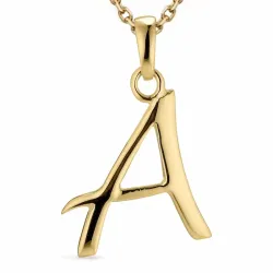 letter a ketting in verguld sterlingzilver met hanger in verguld sterlingzilver - My Letter