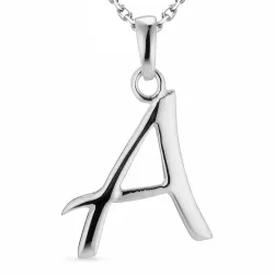 letter a ketting in zilver met hanger in 9 karaat goud - My Letter