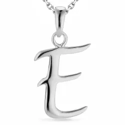letter e ketting in zilver met hanger in zilver - My Letter