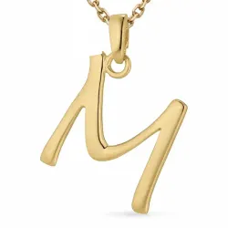 letter m ketting in verguld sterlingzilver met hanger in verguld sterlingzilver - My Letter