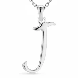 letter j ketting in zilver met hanger in zilver - My Letter