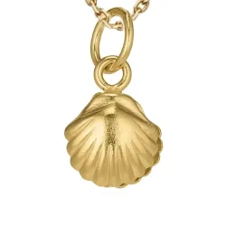 mossel ketting in verguld sterlingzilver met hanger in verguld sterlingzilver
