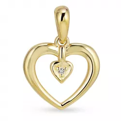 hart diamant hanger in 8 caraat goud 0,005 ct