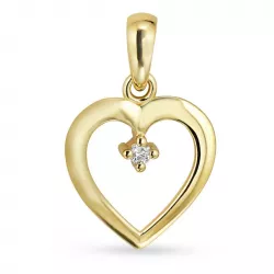 hart diamant hanger in 8 caraat goud 0,02 ct