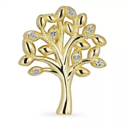 boom van het leven diamant hanger in 8 caraat goud 0,0025 ct
