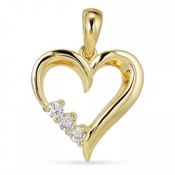 hart diamant hanger in 8 caraat goud 0,035 ct