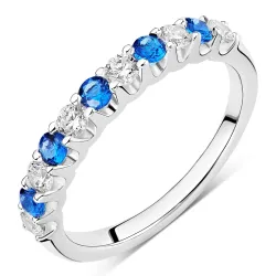 blauwe mémoire ring in zilver