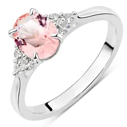 roze ring in zilver