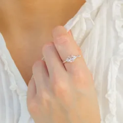 roze ring in zilver