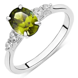 groen zirkoon ring in zilver