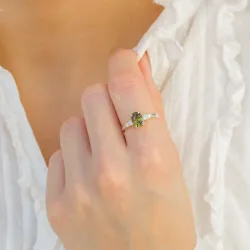groen zirkoon ring in zilver