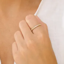 zirkoon ring in verguld sterlingzilver