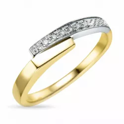 abstract ring in 9 karaat goud-en witgoud 0,04 ct