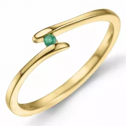 Smaragd ring in 9 karaat goud 0,02 ct