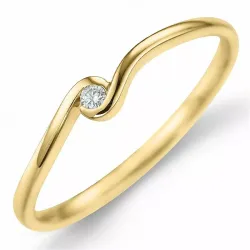 Diamant ring in 9 karaat goud 0,02 ct