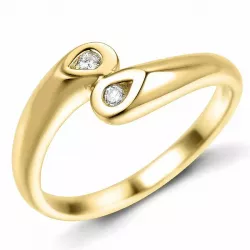Diamant ring in 9 karaat goud 0,06 ct