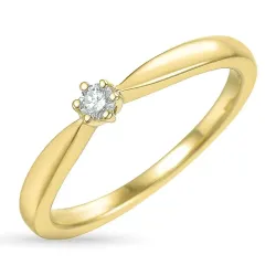 0,05 ct diamant solitaire ring in 9 karaat goud 0,05 ct