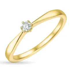 diamant solitaire ring in 9 karaat goud 0,07 ct