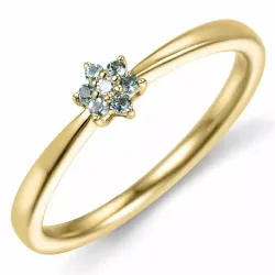 Bloem topaas diamant ring in 9 karaat goud 0,01 ct 0,06 ct