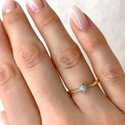 Bloem topaas diamant ring in 9 karaat goud 0,01 ct 0,06 ct