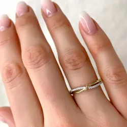 Eenvoudige diamant ring in 9 karaat goud-en witgoud 0,10 ct