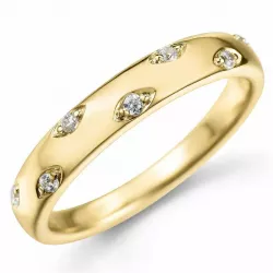 abstract diamant ring in 9 karaat goud 0,09 ct