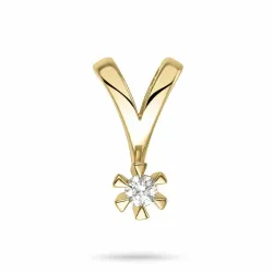 diamant solitaire hanger in 9 caraat goud 0,05 ct