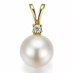 parel hanger in 9 caraat goud 0,02 ct