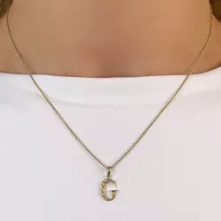 Letter g diamant hanger in 9 caraat goud 0,03 ct