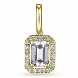 morganiet diamanten hanger in 9 caraat goud 0,78 ct 0,11 ct
