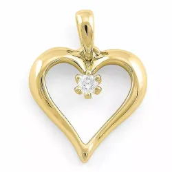 hart diamanten hanger in 9 caraat goud 0,08 ct