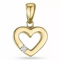 Hart diamant hanger in 9 caraat goud 0,02 ct