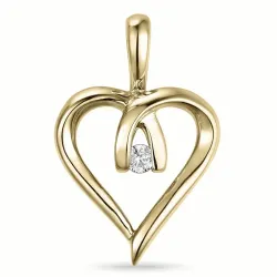 hart diamant hanger in 9 caraat goud 0,02 ct
