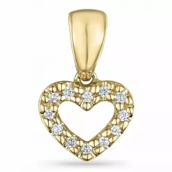 Hart diamant hanger in 9 caraat goud 0,06 ct