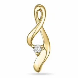 Abstract diamant hanger in 9 caraat goud 0,03 ct