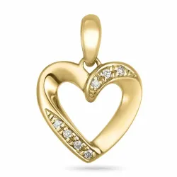 hart diamant hanger in 9 caraat goud 0,03 ct