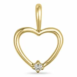 hart diamant hanger in 9 caraat goud 0,01 ct