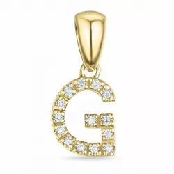 letter g diamant hanger in 9 caraat goud 0,074 ct